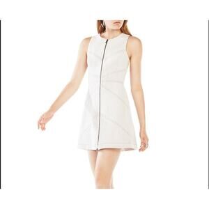 BCBGmaxazria Alaina Faux Suede Vegan Front Zip Mini Dress 8